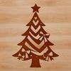 A stylized illustration of a Christmas tree with branches and ornaments, suitable for commercial or personal use.
