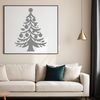 Vector graphic representation of a traditional Christmas tree for decoration and design use.