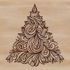 Vibrant Holiday Decoration Vector A vector graphic representation of a traditional Christmas tree, ideal for cutting machine stencils or digital artwork.