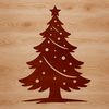 A minimalist Christmas tree graphic created using SVG technology.