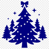 Decorative svg graphic of a festive Christmas tree in a minimalist design style.