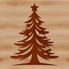 A minimalist vector graphic representation of a traditional Christmas tree.