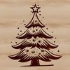 A vector graphic representation of a festive holiday tree in Christmas style.