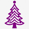 A stylized vector graphic representation of a festive holiday Christmas tree.