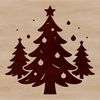 A stylized digital Christmas tree graphic.