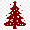 SVG image of a stylized Christmas tree with festive decorations.