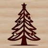 An editable graphic of a holiday-themed Christmas tree, suitable for various design projects.