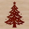 Decorative vector illustration of a classic Christmas tree with ornaments and lights.