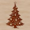 Beautiful SVG Christmas Ornament Template A festive Christmas tree design with branches and ornaments.