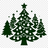 A minimalist vector graphic of a Christmas tree in bold lines and simple shapes.