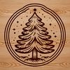 Beautiful Christmas Tree Clip Art Design A stylized digital illustration of a festive Christmas tree with branches and ornaments.