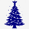 A stylized illustration of a classic Christmas tree.