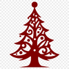 A digital vector illustration of a Christmas tree with ornaments and lights.