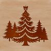 A simple line art Christmas tree design suitable for various crafting projects and digital applications.