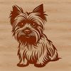 A small Yorkshire Terrier sitting on a surface, depicted in vector style.