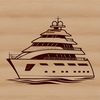 Free SVG Yacht Clip Art Design A stylized vector illustration of a boat, suitable for commercial or personal use in various design applications.