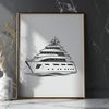 Elegant Yacht Illustration A detailed digital illustration of a yacht on calm waters.