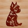A vector illustration of a sitting Yorkshire terrier dog.