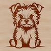 Yorkshire Terrier Clip Art Illustration of a Yorkshire terrier in a seated position.