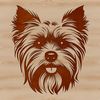 Small Dog Silhouette Illustration SVG A high-resolution vector illustration of a Yorkshire Terrier's head, suitable for digital design.