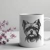 Yorkshire Terrier Illustration Small breed dog with a distinctive head shape, ideal for personal use as a vector art design or commercial illustration.