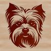 Small Breed Dog Portrait SVG A small breed dog's head, specifically a Yorkshire terrier, depicted in a simple and illustrative style.