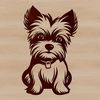 Small but Mighty Yorkshire Terrier Breed Illustration A sitting Yorkshire Terrier dog with a compact body and distinctive bearding.