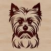 Cute Yorkie Portrait A close-up illustration of a Yorkshire Terrier's head, ideal for clip art and vector design.