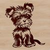 A sitting Yorkshire Terrier breed dog illustration in vector format.