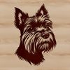 Yorkshire Terrier Head Silhouette A small breed dog with a distinctive head shape, suitable for various design projects.