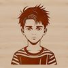 A simple outline illustration of a young boy in various poses.