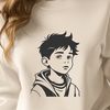 A digital illustration of a young boy in a simple outfit, suitable for various uses.